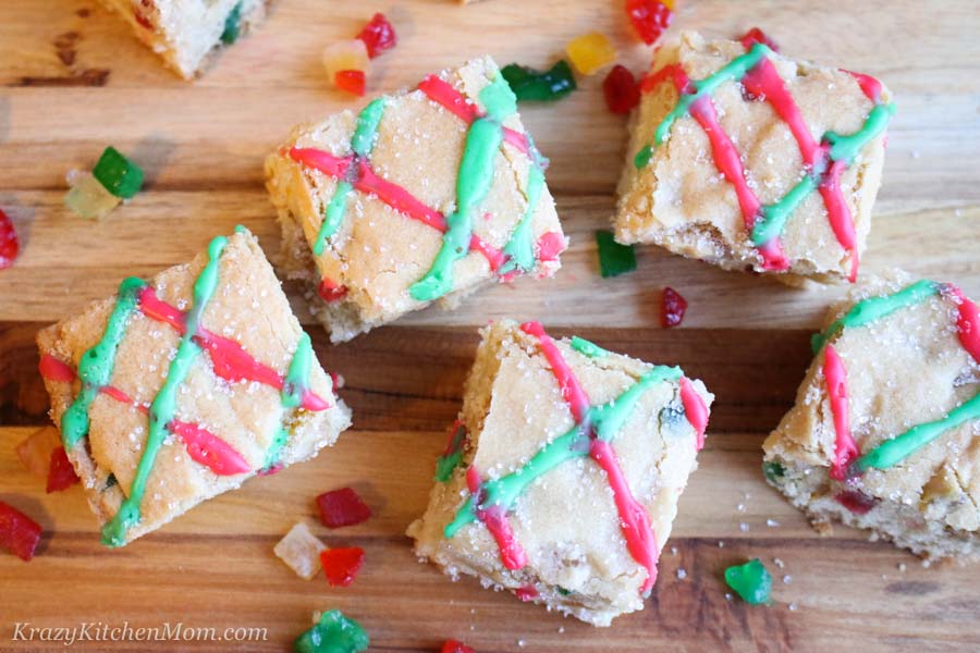 Fruit Cake Cookie Bars E Krazy Kitchen Mom