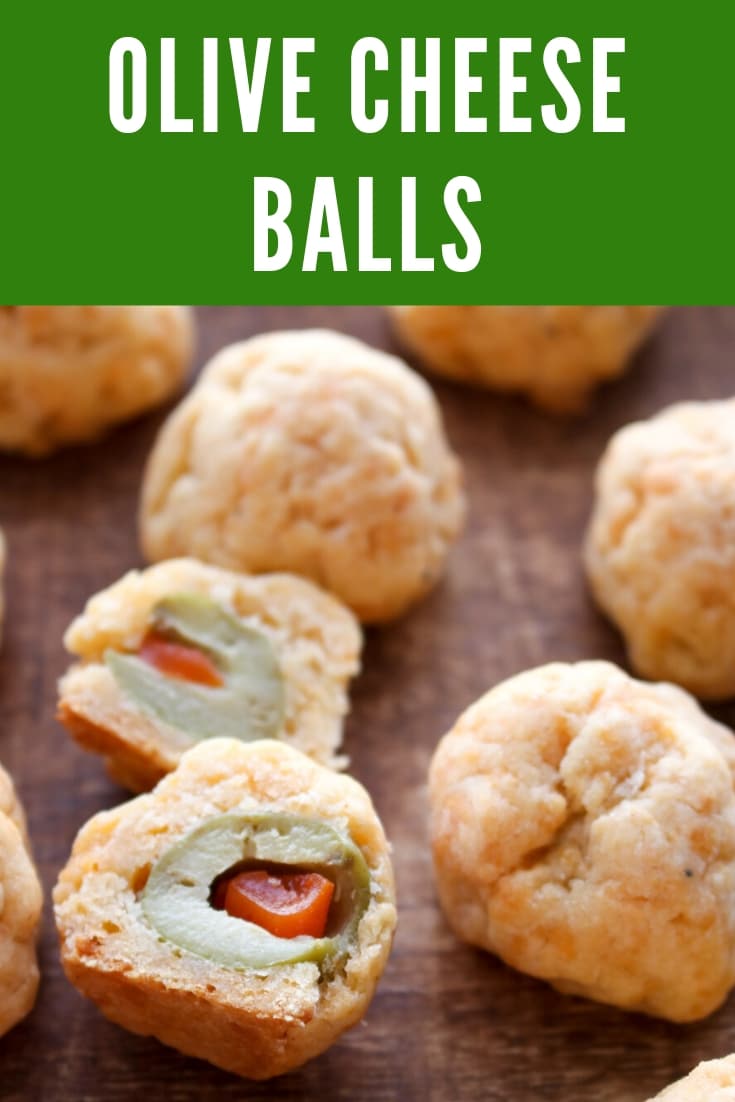 Four Ingredient Olive Cheese Balls are like eating an olive stuffed cheese cracker. Crispy on the outside with a tangy olive bite on the inside. via @krazykitchenmom