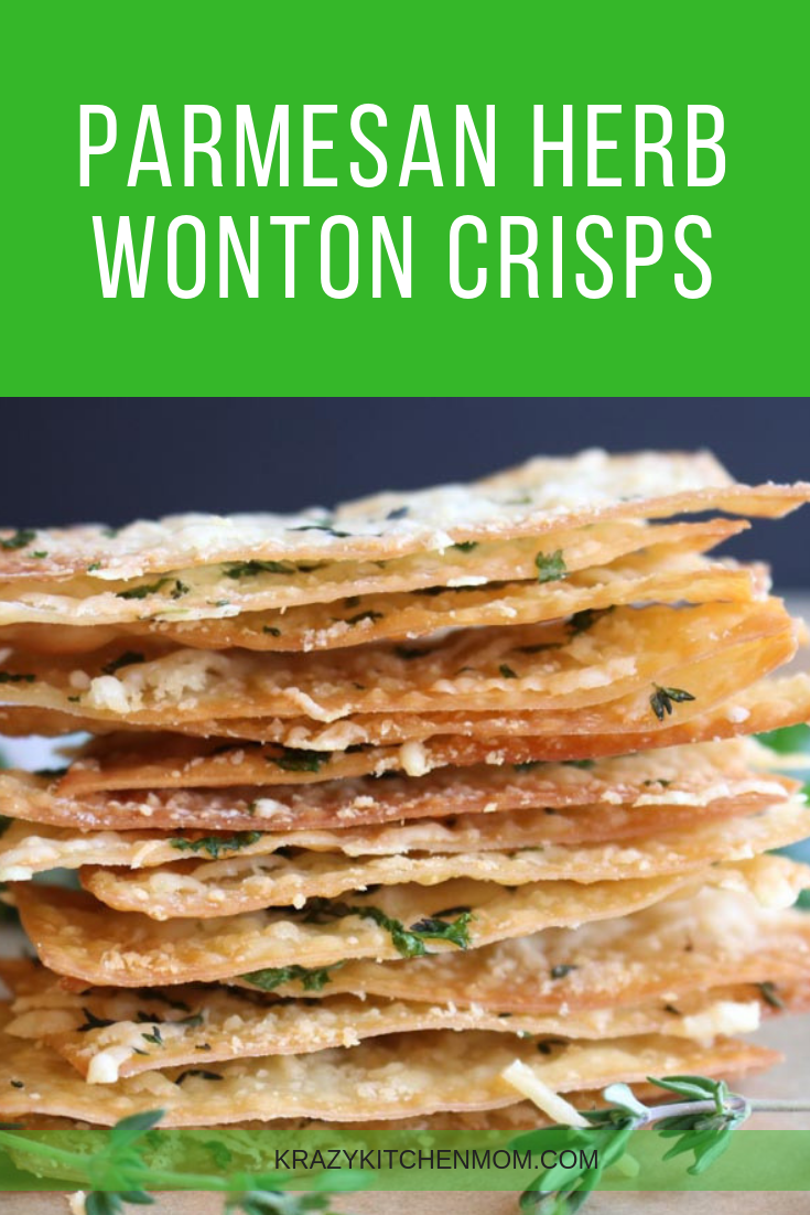 You can make crispy, cheesy, herb crackers at home with my Parmesan Herb Wonton Crisps recipe. They are made using store-bought wonton wrappers and ready in 15 minutes. via @krazykitchenmom