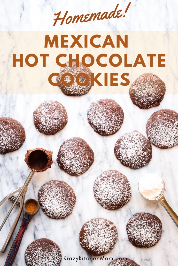 Mexican Hot Chocolate Cookies are bold chocolate cookies that have a hint of spice. They are perfect for the holidays or just for a special treat.  via @krazykitchenmom