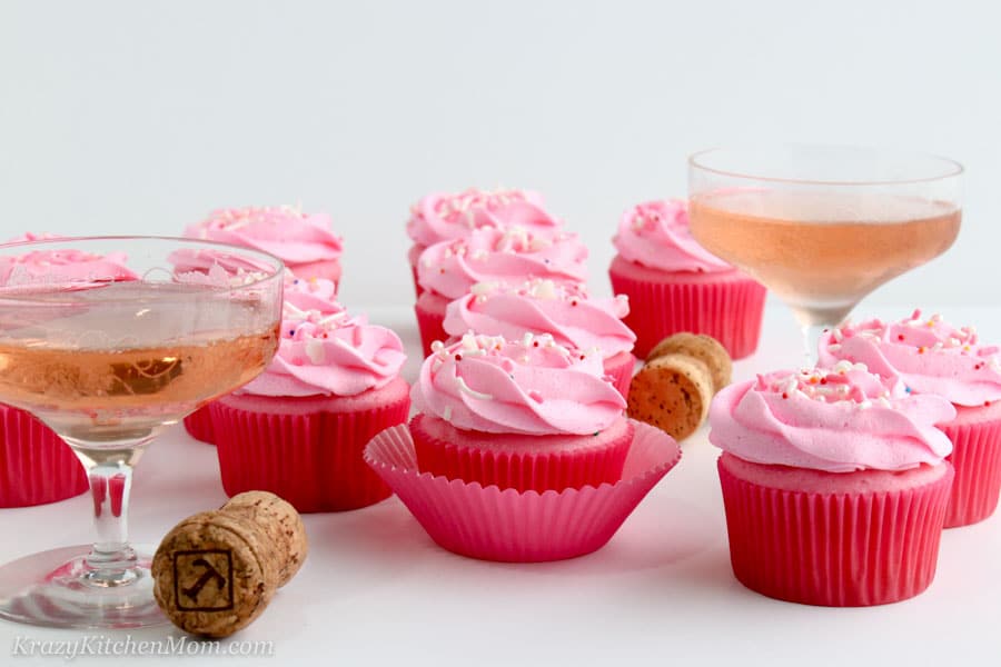 Pink Champagne Cupcakes with Pink Champagne Buttercream