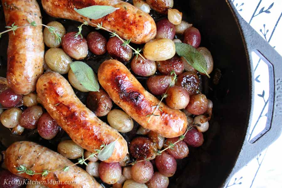 Roasted Sausage and Grapes