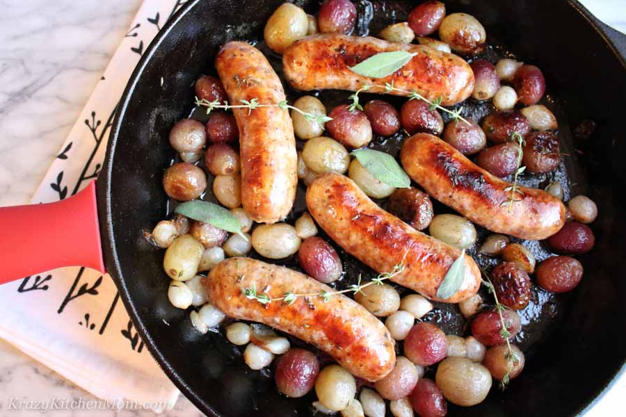 Roasted Sausage and Grapes