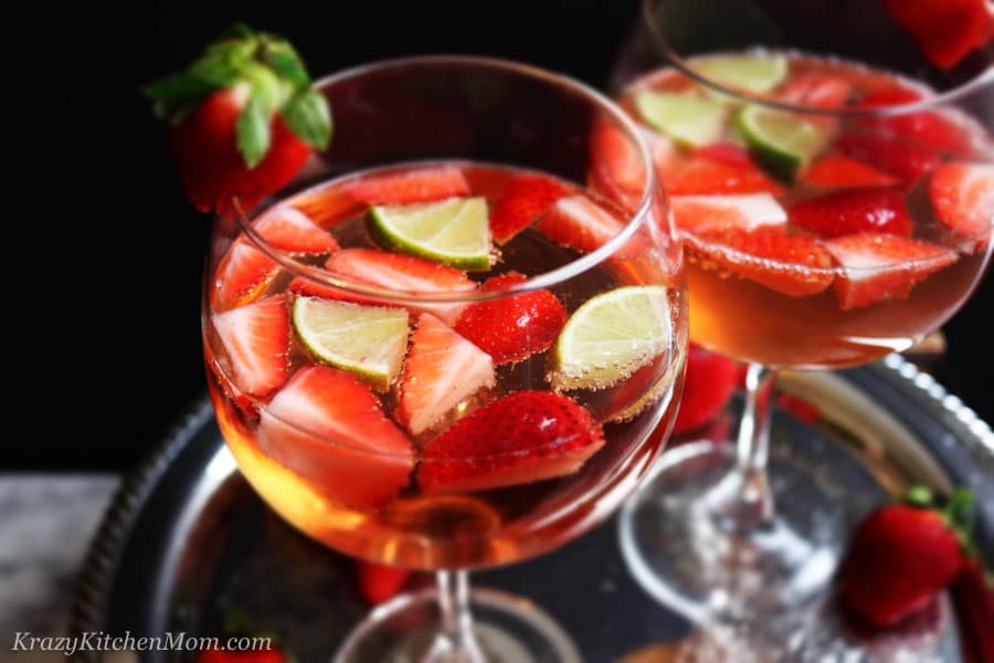 Strawberry Gin Spritzer B Krazy Kitchen Mom
