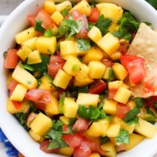 Bowl of mango salsa