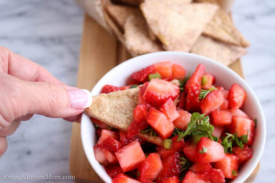 Strawberry Salsa in a Bowl