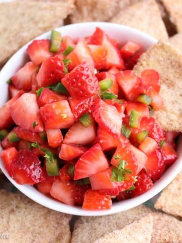 Strawberry Salsa in a Bowl