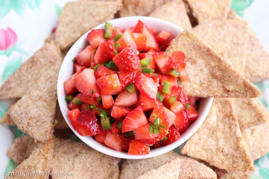 Strawberry Salsa in a Bowl