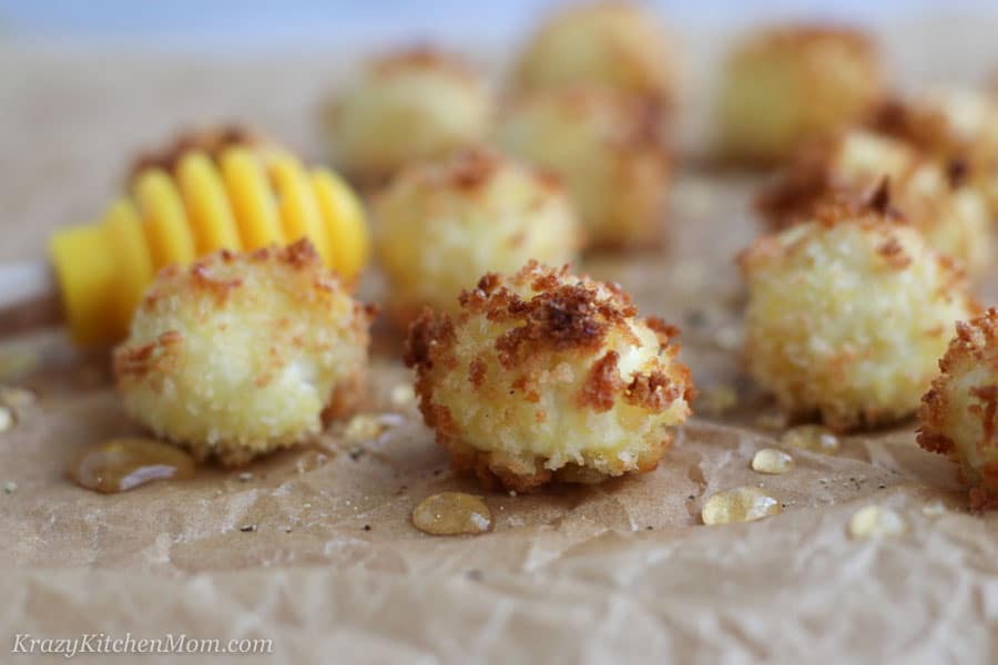 Close up of goat cheese ball