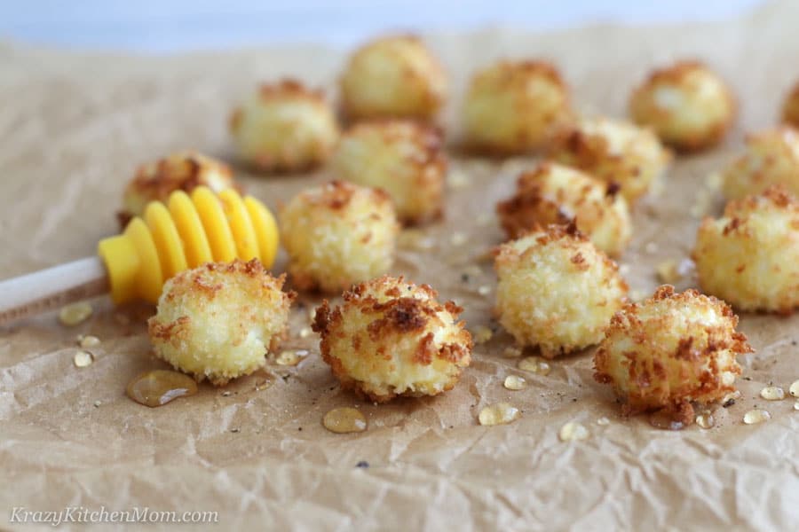 Goat Cheese Balls with honey drizzle