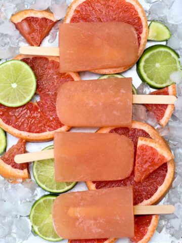 Popsicles on ice with fruit