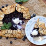 slice of blueberry galette with ice cream