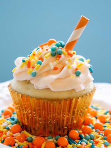 Aperol Spritz Cupcakes close up