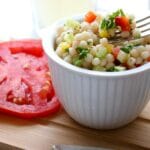Pearl Couscous Salad close up
