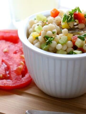 Pearl Couscous Salad close up