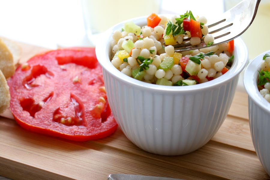 Pearl Couscous Salad close up