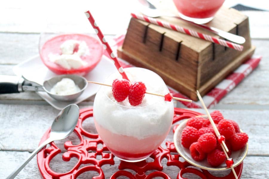 Raspberry Prosecco Ice Cream Float