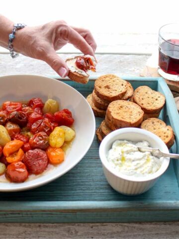 Roasted Tomato Ricotta Crostinis