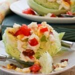 close up of wedge salad