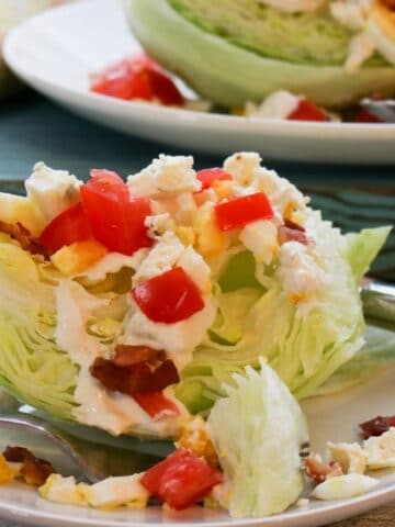 close up of wedge salad