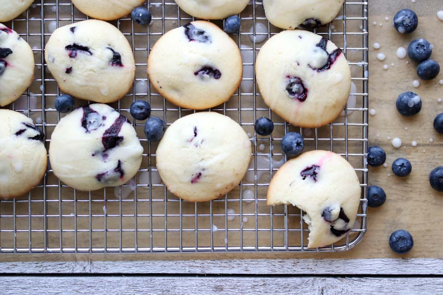 blueberry lemon muffin tops with bite