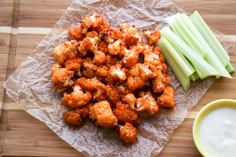 Air Fryer Buffalo Bites with celery