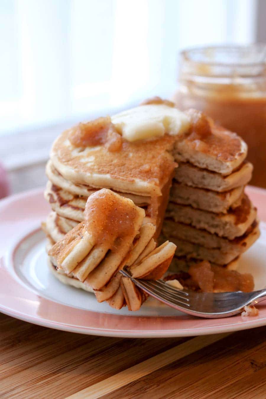 pancake stack with fork