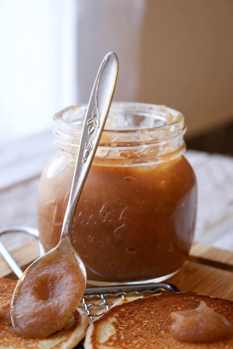 Apple butter jar and spoon