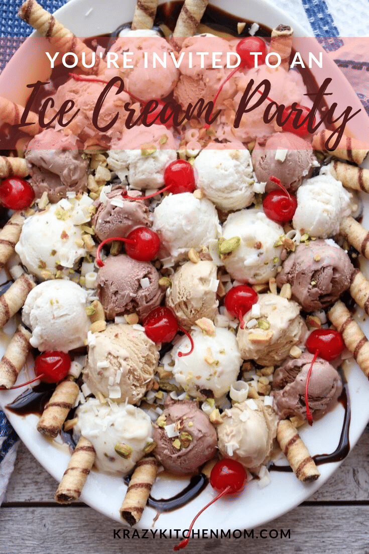 Make your next get-together a success with this make-ahead Ice Cream Party Platter. Four delicious flavors of ice cream with all the fixings! via @krazykitchenmom