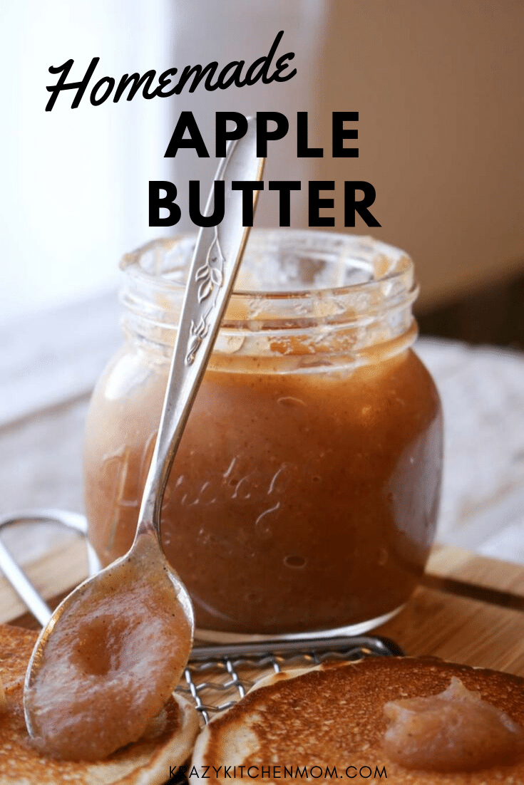 My Homemade Apple Butter is rich and sweet. I make it on the stove-top so you don't need any extra kitchen equipment. And you won't believe how good your house smells when it's cooking! via @krazykitchenmom