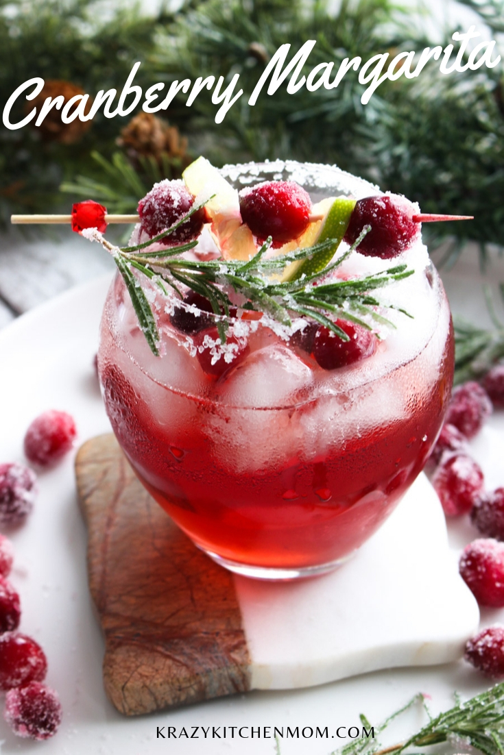 With only four ingredients Cranberry Margaritas are perfect for the holiday season. Made with Cranberry and lime juice, tequila and triple sec.  via @krazykitchenmom