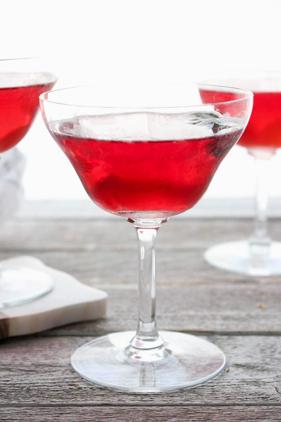 Cranberry Sage Martini very close up