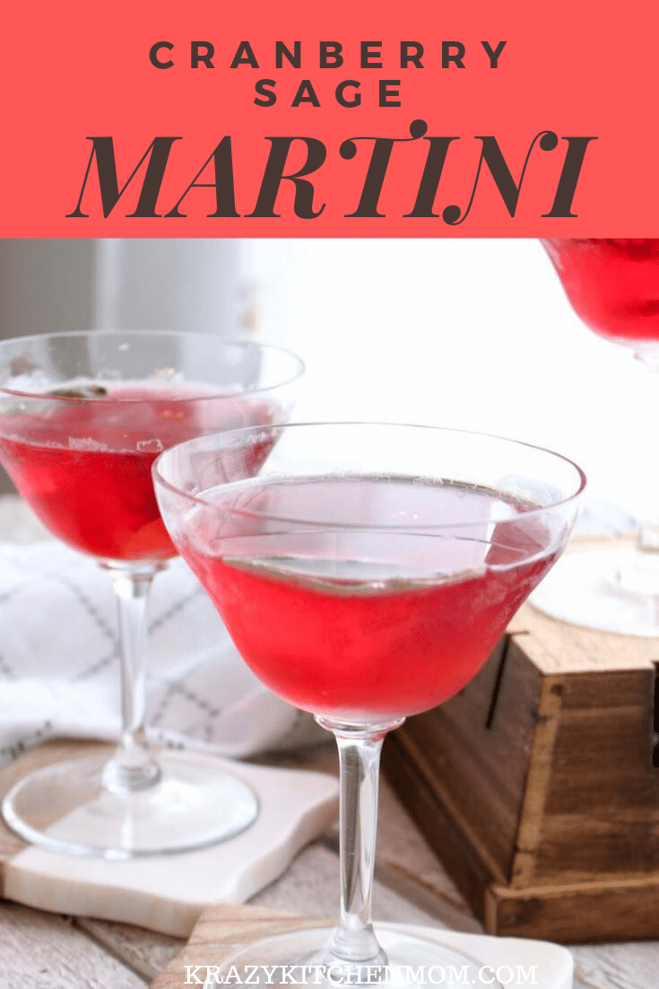 This Cranberry Sage Martini recipe has all of the flavors of fall. Bright cranberry juice, orang juice, Cointreau, vodka, fresh sage, and orange peel.  via @krazykitchenmom