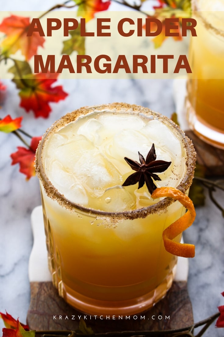 Here it is...the best Apple Cider Margaritas you'll ever taste! Apple cider, tequila, triple sec and a splash of a secret ingredient with a cinnamon sugar rim, of course.  via @krazykitchenmom