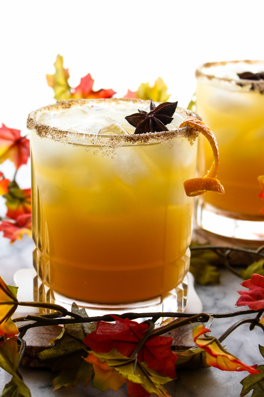 Glass of Apple Cider Margaritas