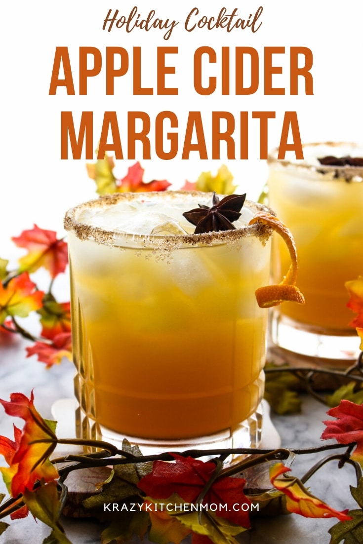 Here it is...the best Apple Cider Margaritas you'll ever taste! Apple cider, tequila, triple sec and a splash of a secret ingredient with a cinnamon sugar rim, of course.  via @krazykitchenmom