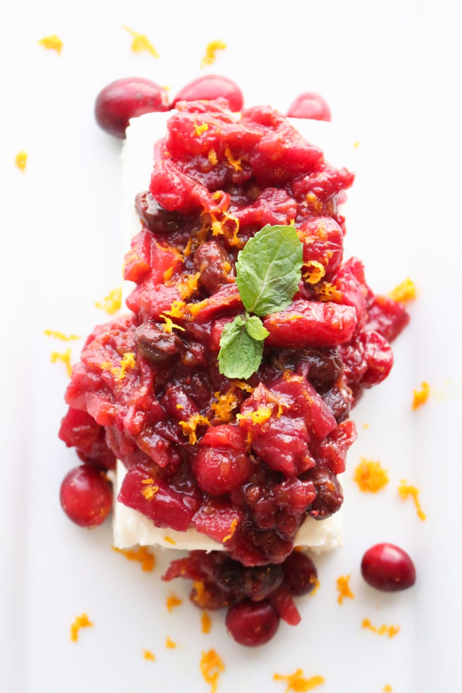 cranberry chutney overhead shot