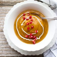 Single bowl of Roasted Butternut Squash Soup