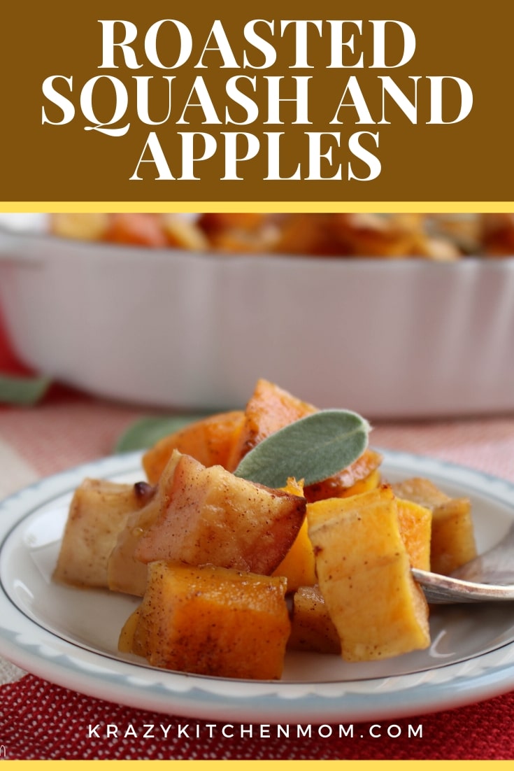 Roasted Butternut Squash and Apples are the warm aromas and tastes of fall is one dish. Simple ingredients with deep roasted flavors.  via @krazykitchenmom