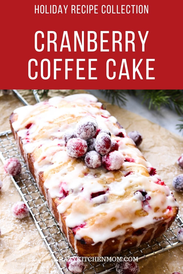 My Cranberry Orange Coffee Cake is made with Greek yogurt, cinnamon, cardamom, and orange zest. And it's full of zesty fresh cranberries. via @krazykitchenmom