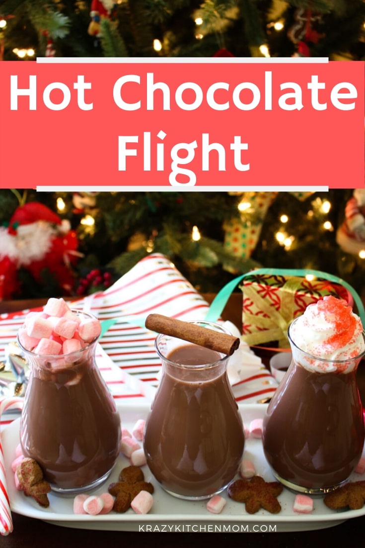 Hot Chocolate Three Ways is made with Chocolate Almond Milk. It's like having a flight of chocolate milk with three different flavors. via @krazykitchenmom