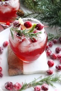 Festive glass of cranberry margatia