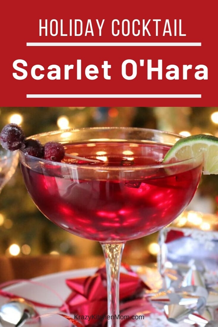 The Scarlet O'Hara Cocktail is both sweet and tart. I use Southern Comfort, cranberry juice and a bit of lime juice. That's all - three simple, but delicious ingredients. via @krazykitchenmom