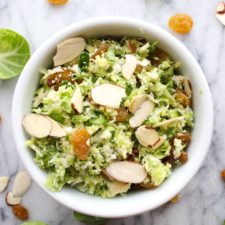 Close up of 1 bowl of Brussels Sprouts