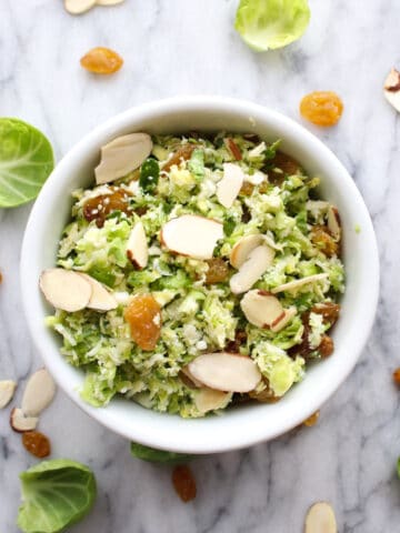 Close up of 1 bowl of Brussels Sprouts