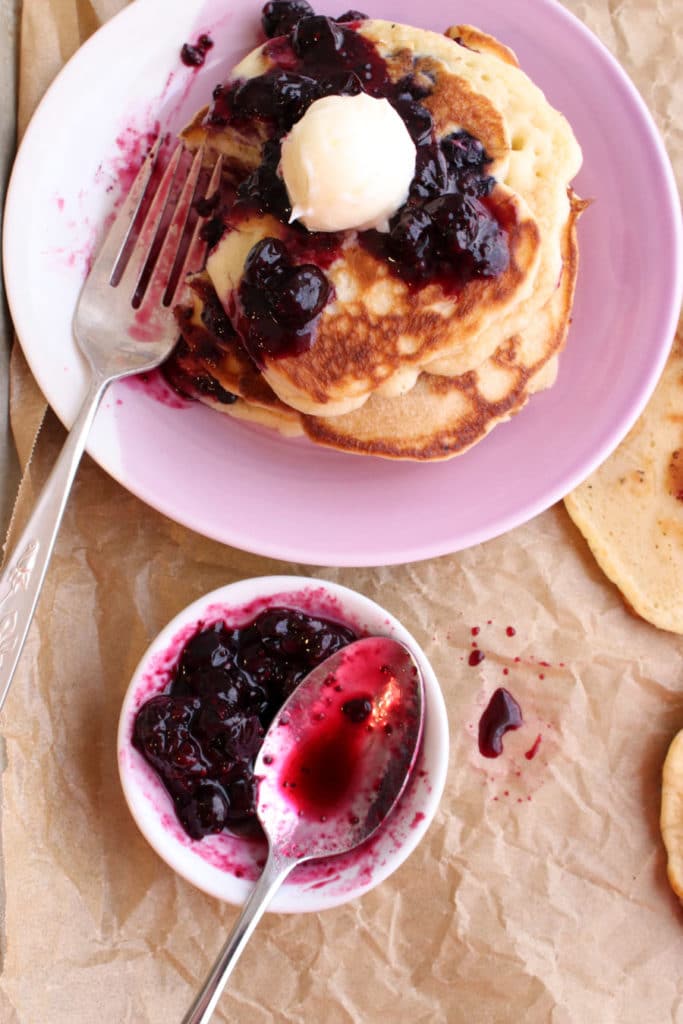 Blueberry Pancakes with Blueberry Lemon Syrup Krazy Kitchen Mom