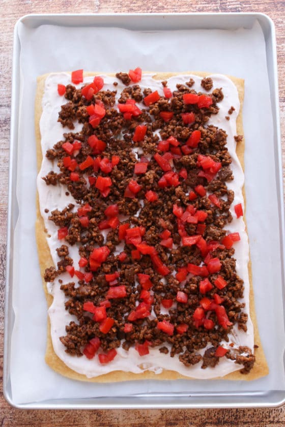 Crescent Roll Taco Pizza Easy Recipe Krazy Kitchen Mom