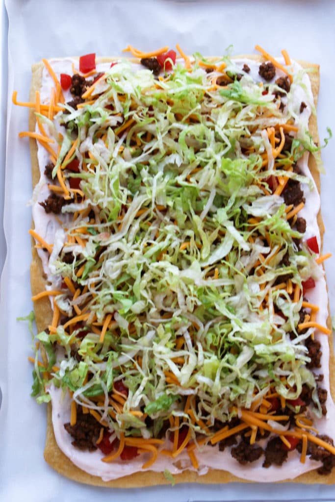 Crescent Roll Taco Pizza Easy Recipe Krazy Kitchen Mom