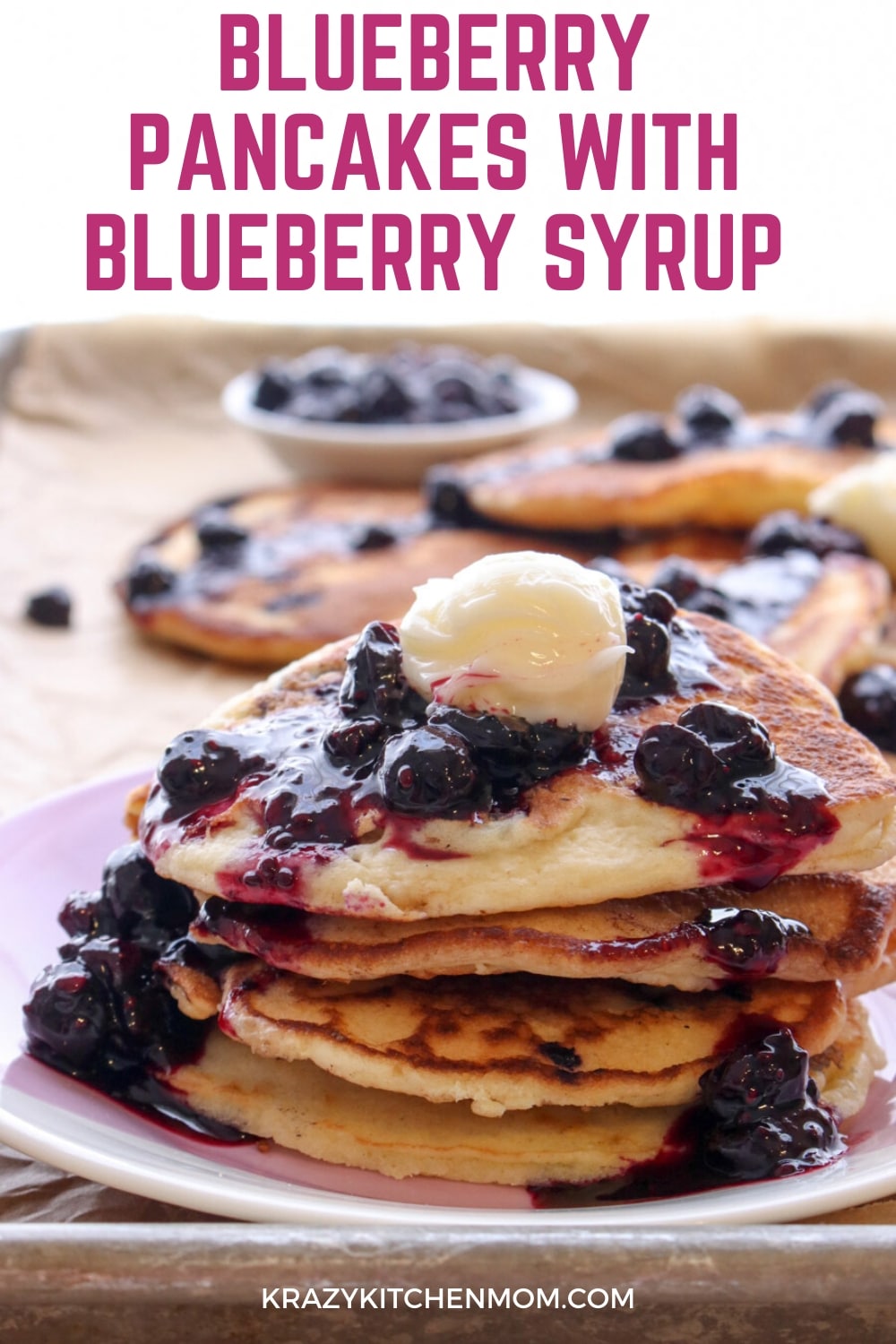 If you love blueberries, you're going to love my Blueberry Pancakes with Blueberry Lemon Syrup recipe. Loaded with fresh blueberries with just the right "zing" from the lemon. via @krazykitchenmom