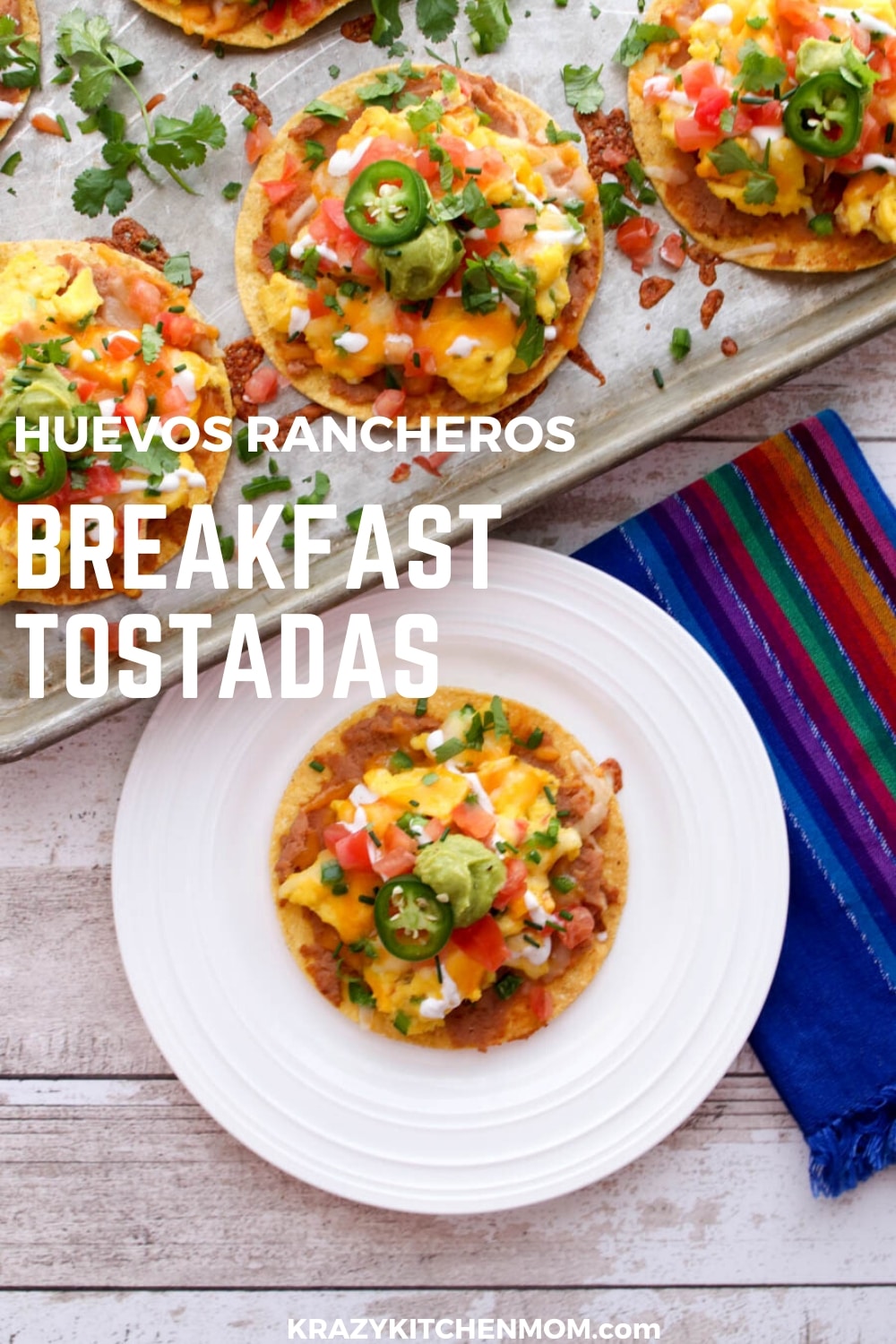 Looking for a way to mix it up for breakfast, brunch, and even dinner? Tostadas are a great way to add a ton of flavor and variety to your weekly menu. Serve these with a side of fresh diced fruit like watermelon or pineapple for a complete meal. via @krazykitchenmom